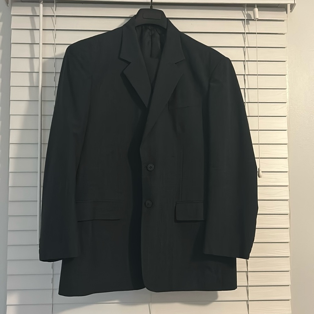Dark plaid suit 43R handmade